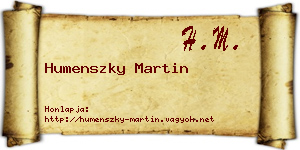 Humenszky Martin névjegykártya